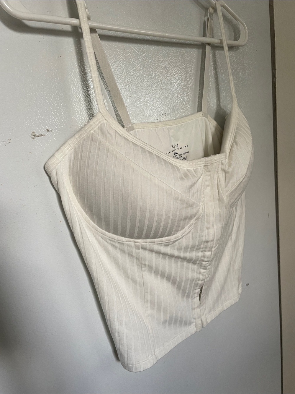 Klassy Network 2XL New Crisp White Clasp Bustier Padded Blouse Adjustable Straps